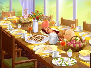 Wielkanoc, Potrawy, Śniadanie, Stół