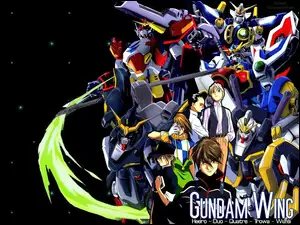 ekipa, Gundam Wing, ludzie, roboty, drużyna