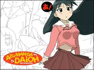 Azumanga Daioh, logo, dziewczyna, napis