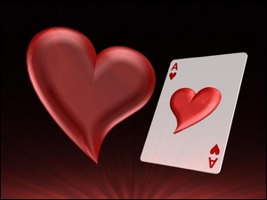 Walentynki, karta, AS , serce