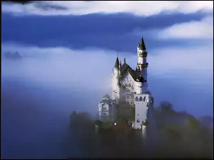 Zamek, Lasy, Niemcy, Góry, Bawaria, Neuschwanstein