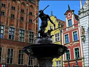 Gdańsk, Fontanna, Pomnik, Neptun