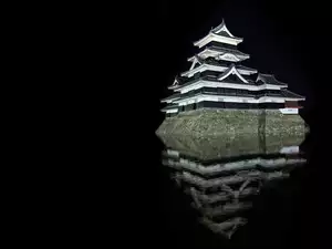 Budowla, Matsumoto Castle, Japonia, Nocą, Symboliczna