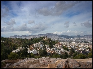 Panorama, Grecja, Miasta, Ateny