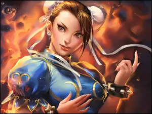 Ogień, Kobieta, Street Fighter, Chun-Li, Twarz