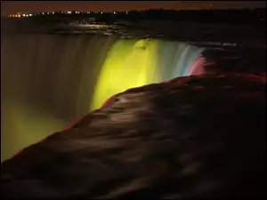 Kanada, Wodospad, Noc, Niagara, Ontario