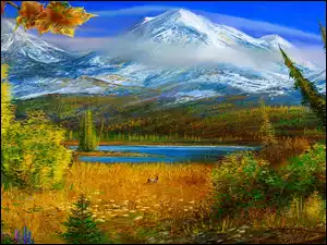 Obraz, Góry, Jesienią
