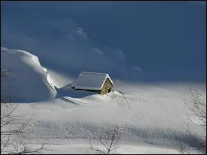 Śnieg, Zima, Domek