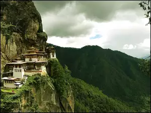 Świątynia, Bhutan, Himalaje