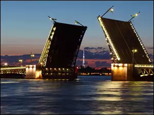 Sankt Petersburg, Otwarty, Rzeka, Most, Rosja