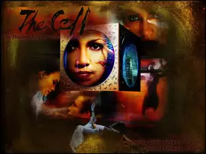 napis, The Cell, twarz, Jennifer Lopez, topielec
