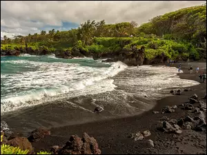 Hawaje, Ocean, Piasek, Wulkaniczny, Maui