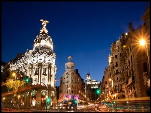 Madryt, Noc, Hiszpania, Miasto