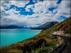 Góry, Queenstown, Jezioro Wakatipu, Nowa Zelandia, Droga