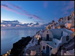 Noc, Santorini, Grecja