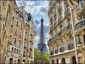 Paryż, Kamienice, Francja, Wieża Eiffla