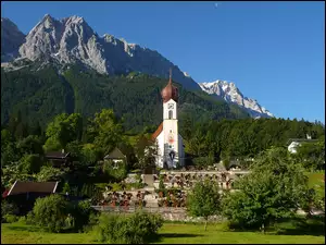Niemcy, Kościół, Grainau, Góry, Bawaria
