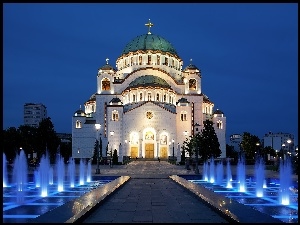 Serbia, Cerkiew, Fontanny, Saint Sava, Belgrad
