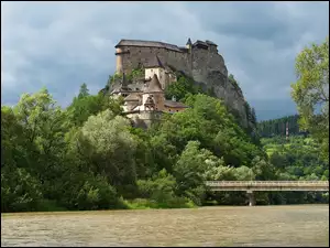 Słowacja, Zamek Orawski, Rzeka Orawa, Most
