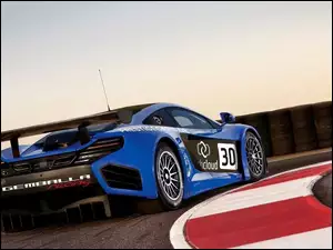 Niebieski, McLaren MP4-12C GT3, Samochód, Tor