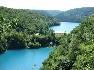 Lasy, Plitvice, Narodowy, Chorwacja, Jeziora, Park, Wzgórza
