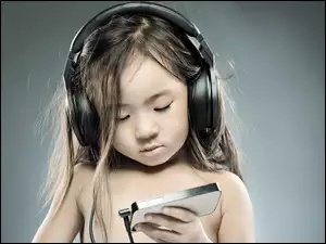 Mała, Muzyka, Dziewczynka, Słuchawki