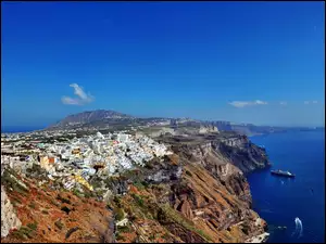 Morze, Grecja, Wyspa, Santorini