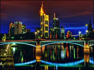 Miasta, Niemcy, Most, Frankfurt, Panorama