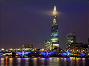 Londyn, Rzeka, Most, Tamiza, Wieżowce