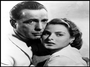 Casablanca, przytuleni, Ingrid Bergman, Humphrey Bogart