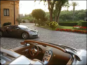 Dom, Bugatti Veyron, Ogród, Samochód