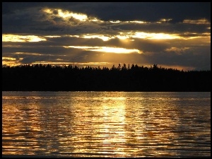 Słońce, Jezioro, Zachód