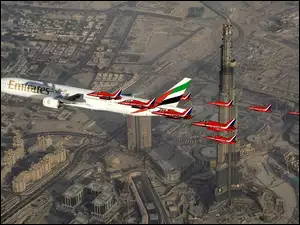 Pasażerski, Dubaj, Chmur, Drapacz, Samolot