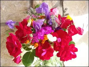 Bukiet, Róże, Kwiatów, Groszki