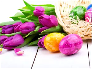 Jajka, Wielkanoc, Tulipany