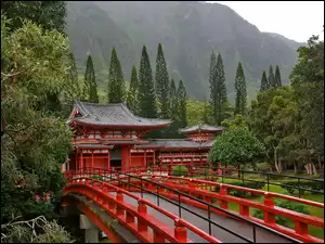 Góry, Japonia, Most, Świątynia