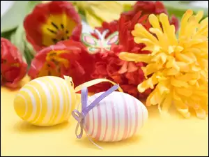 Kwiaty, Wielkanoc, Jajka