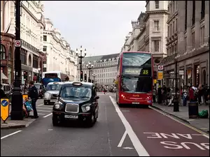 Autobusowy, Anglia, Ulica, Londyn, Przystanek