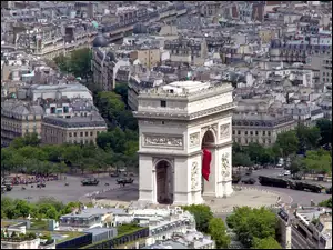 Domy, Francja, Łuk Triumfalny, Paryż, Panorama