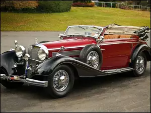 1937 Rok, Mercedes, Klasyk, Kabriolet, Auto