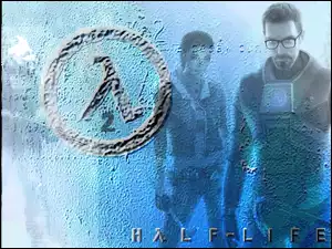 logo, Half Life 2, mężczyzna, postać, kobieta