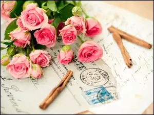 Listy, Bukiet, Róże