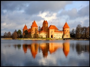 Zamek, Litwa, Jezioro, Troki, Galwe