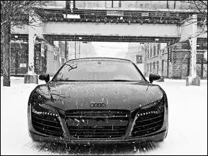 Śnieg, Audi R8, Zima