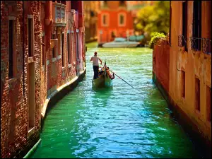Wenecja, Domy, Gondola, Kanał
