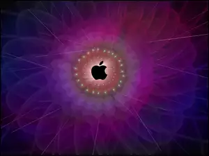 Fraktal, Apple, Fioletowe, Logo, Tło