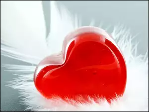 Czerwone, Walentynki, Serce, Piórko