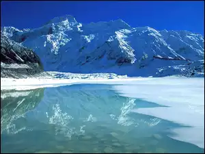 Nowa Zelandia, Zima, Góra, Jezioro