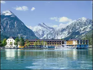 Austria, Jezioro, Hotel, Góry, Pertisau