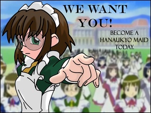 Hanaukyo Maid Tad, tłumy, kobieta, we want you